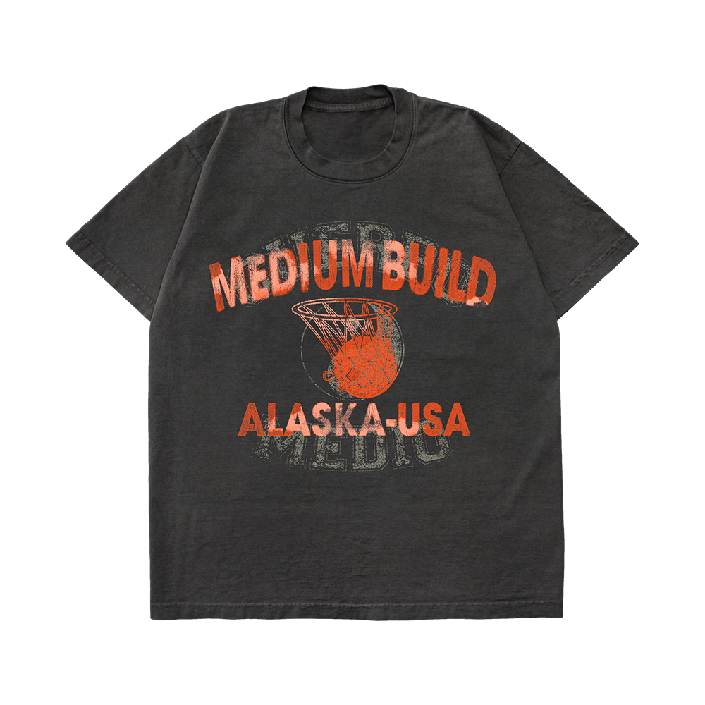Alaska BBall Dateback T-Shirt Black Front